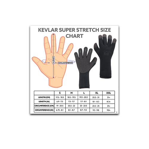 Kevlar Superstretch Gloves Size Chart